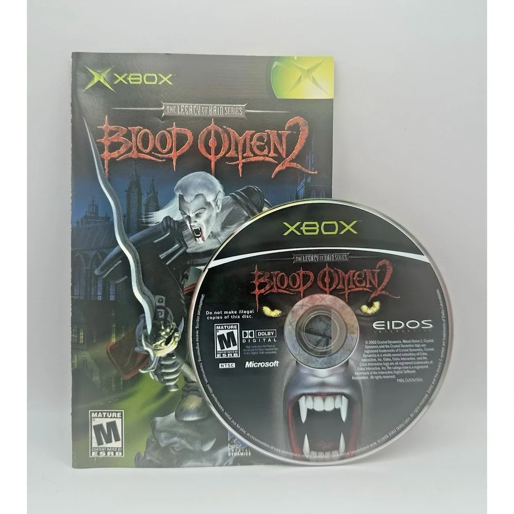 Blood Omen 2 OG XBOX The Legacy Of Kain Disc, Manual, Reg card Working